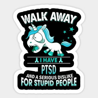 funny ptsd grumpy unicorn warrior Sticker